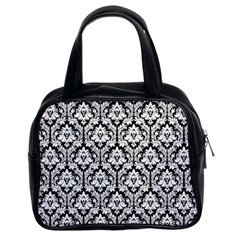 Black & White Damask Pattern Classic Handbag (two Sides) by Zandiepants