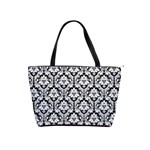 Black & White Damask Pattern Classic Shoulder Handbag Front