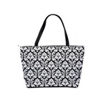 Black & White Damask Pattern Classic Shoulder Handbag Back