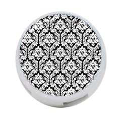 White On Black Damask 4-port Usb Hub (one Side) by Zandiepants