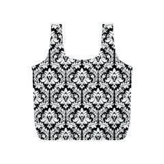 White On Black Damask Reusable Bag (s)