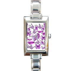 Invisible Illness Collage Rectangular Italian Charm Watch by FunWithFibro