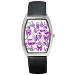 Invisible Illness Collage Tonneau Leather Watch Front