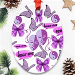 Invisible Illness Collage Oval Ornament (Two Sides) Back