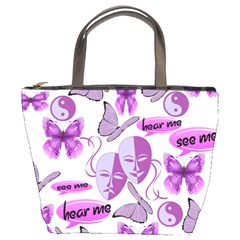 Invisible Illness Collage Bucket Handbag by FunWithFibro