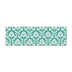 White On Emerald Green Damask Bumper Sticker