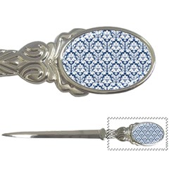 White On Blue Damask Letter Opener