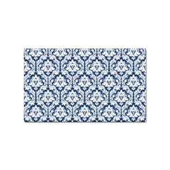 White On Blue Damask Sticker 100 Pack (rectangle) by Zandiepants