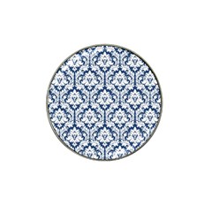 White On Blue Damask Golf Ball Marker 4 Pack (for Hat Clip) by Zandiepants