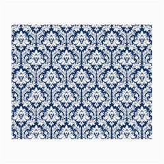 White On Blue Damask Glasses Cloth (small) by Zandiepants