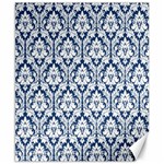 White On Blue Damask Canvas 8  x 10  (Unframed) 8.15 x9.66  Canvas - 1