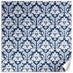 White On Blue Damask Canvas 12  x 12  (Unframed) 11.4 x11.56  Canvas - 1