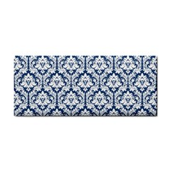 Navy Blue Damask Pattern Hand Towel by Zandiepants