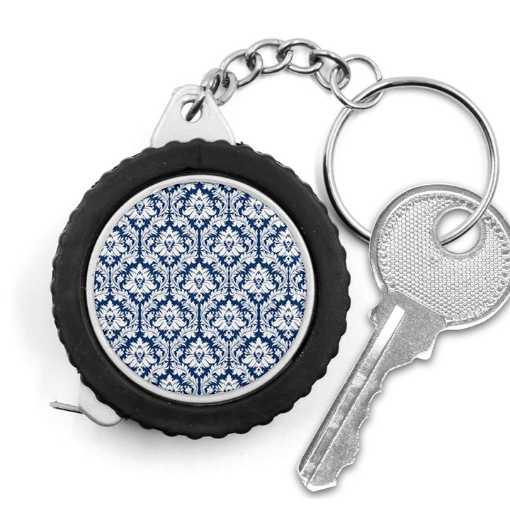 White On Blue Damask Measuring Tape