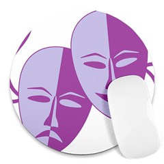 Comedy & Tragedy Of Chronic Pain 8  Mouse Pad (round)