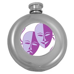 Comedy & Tragedy Of Chronic Pain Hip Flask (round) by FunWithFibro