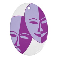 Comedy & Tragedy Of Chronic Pain Oval Ornament (two Sides)