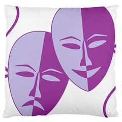 Comedy & Tragedy Of Chronic Pain Large Cushion Case (single Sided)  by FunWithFibro