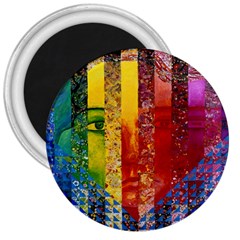 Conundrum I, Abstract Rainbow Woman Goddess  3  Button Magnet by DianeClancy