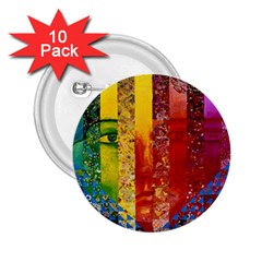 Conundrum I, Abstract Rainbow Woman Goddess  2 25  Button (10 Pack) by DianeClancy