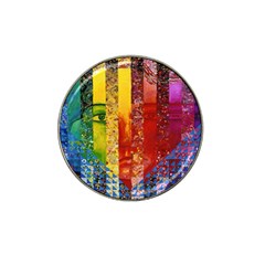 Conundrum I, Abstract Rainbow Woman Goddess  Golf Ball Marker (for Hat Clip) by DianeClancy