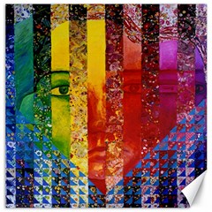 Conundrum I, Abstract Rainbow Woman Goddess  Canvas 16  X 16  (unframed) by DianeClancy