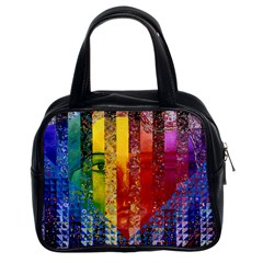 Conundrum I, Abstract Rainbow Woman Goddess  Classic Handbag (two Sides) by DianeClancy