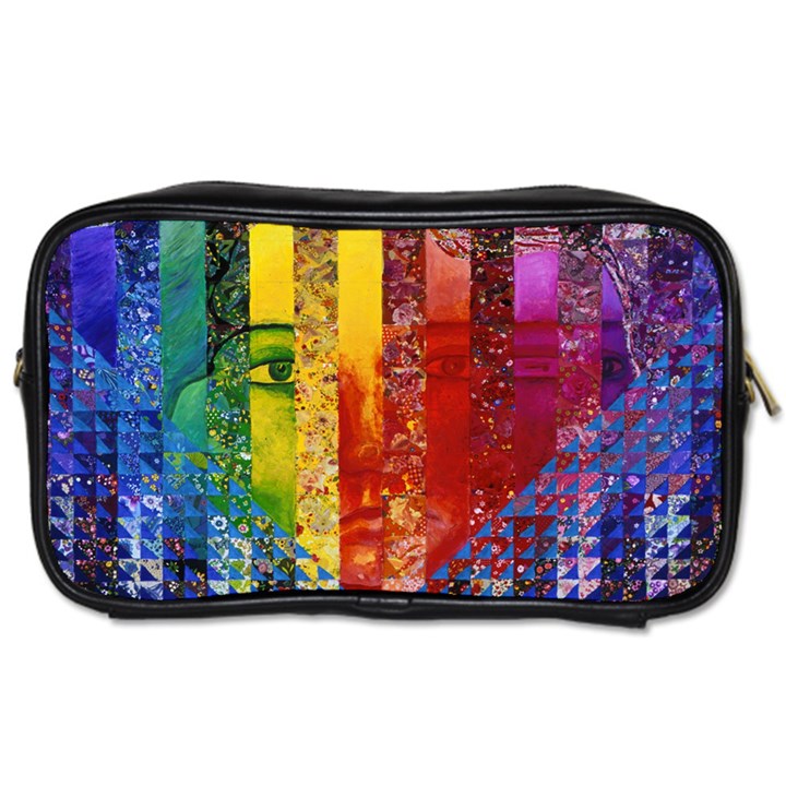 Conundrum I, Abstract Rainbow Woman Goddess  Travel Toiletry Bag (Two Sides)