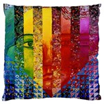 Conundrum I, Abstract Rainbow Woman Goddess  Large Cushion Case (Two Sided)  Front