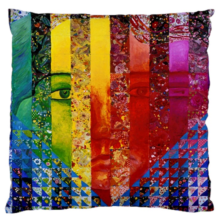 Conundrum I, Abstract Rainbow Woman Goddess  Large Cushion Case (Two Sided) 