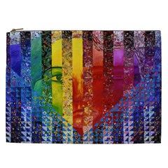 Conundrum I, Abstract Rainbow Woman Goddess  Cosmetic Bag (xxl) by DianeClancy