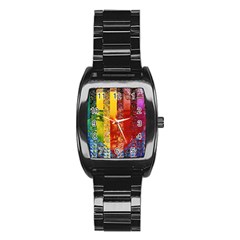 Conundrum I, Abstract Rainbow Woman Goddess  Stainless Steel Barrel Watch by DianeClancy