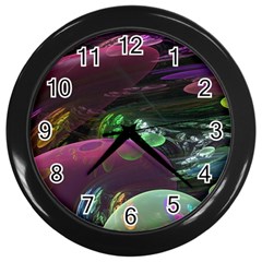 Creation Of The Rainbow Galaxy, Abstract Wall Clock (black) by DianeClancy