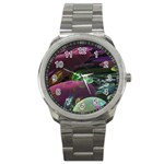 Creation Of The Rainbow Galaxy, Abstract Sport Metal Watch Front