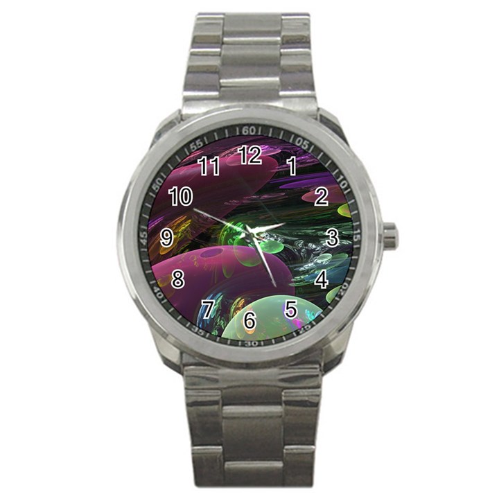 Creation Of The Rainbow Galaxy, Abstract Sport Metal Watch