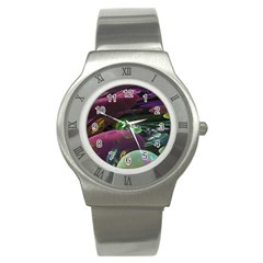 Creation Of The Rainbow Galaxy, Abstract Stainless Steel Watch (slim)