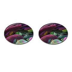 Creation Of The Rainbow Galaxy, Abstract Cufflinks (oval) by DianeClancy