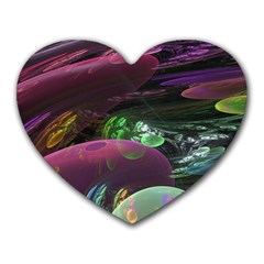 Creation Of The Rainbow Galaxy, Abstract Mouse Pad (heart) by DianeClancy