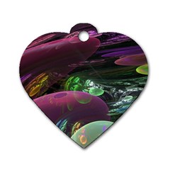 Creation Of The Rainbow Galaxy, Abstract Dog Tag Heart (two Sided)