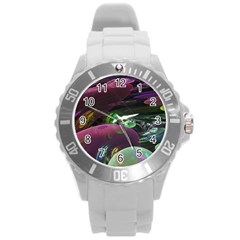 Creation Of The Rainbow Galaxy, Abstract Plastic Sport Watch (large) by DianeClancy