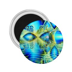 Crystal Lime Turquoise Heart Of Love, Abstract 2 25  Button Magnet by DianeClancy