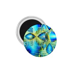 Crystal Lime Turquoise Heart Of Love, Abstract 1 75  Button Magnet by DianeClancy