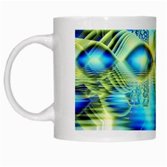 Crystal Lime Turquoise Heart Of Love, Abstract White Coffee Mug by DianeClancy