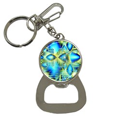 Crystal Lime Turquoise Heart Of Love, Abstract Bottle Opener Key Chain by DianeClancy