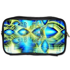 Crystal Lime Turquoise Heart Of Love, Abstract Travel Toiletry Bag (one Side) by DianeClancy