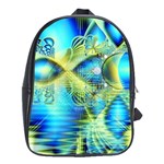 Crystal Lime Turquoise Heart Of Love, Abstract School Bag (XL) Front