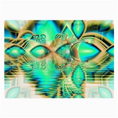 Golden Teal Peacock, Abstract Copper Crystal Glasses Cloth (large) by DianeClancy