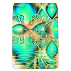 Golden Teal Peacock, Abstract Copper Crystal Removable Flap Cover (large) by DianeClancy