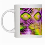 Golden Violet Crystal Heart Of Fire, Abstract White Mug Left