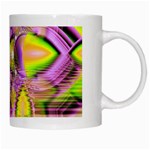 Golden Violet Crystal Heart Of Fire, Abstract White Mug Right